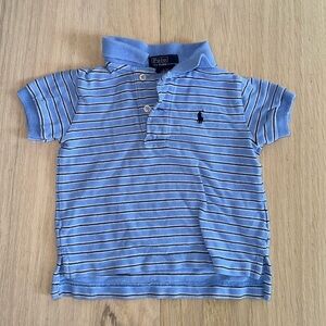 Polo by Ralph Lauren Blue Striped Collared Shirt With Buttons Size Boys 12M